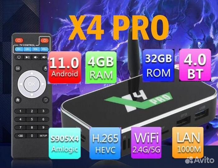 TV Box Ugoos X4 Pro Android 11 -Гарантия,Настройка