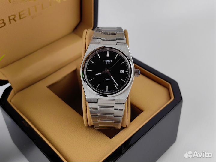 Часы женские tissot prx сапфир seico чёрные