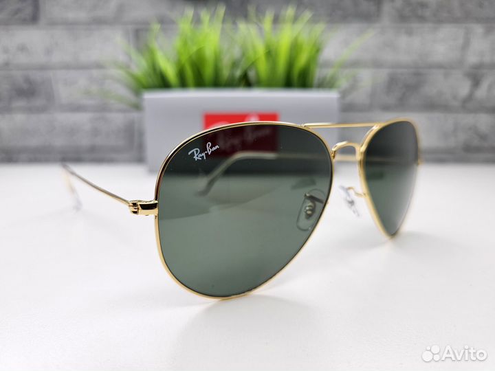 Очки Ray Ban Aviator Classic Golden Green