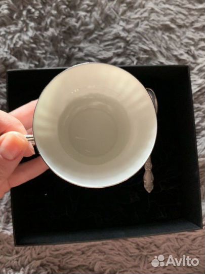 Чашка с ложкой Кольчугинской фабрики