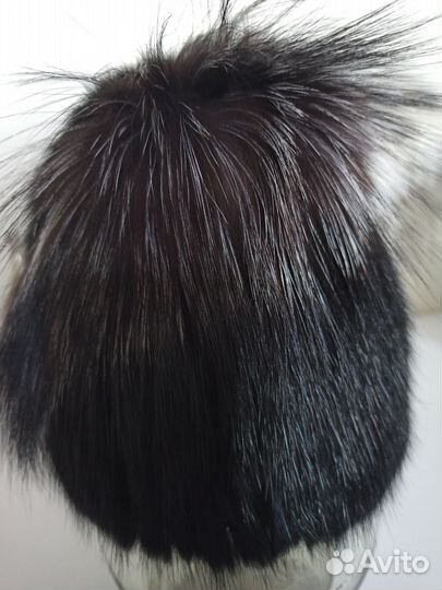 Шапка норковая женская вязаная