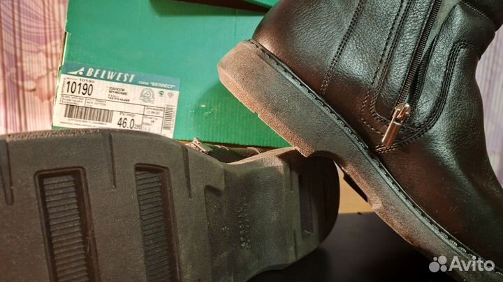 Зимние ботинки высокие, кожа, мех, мужские 46 р-р