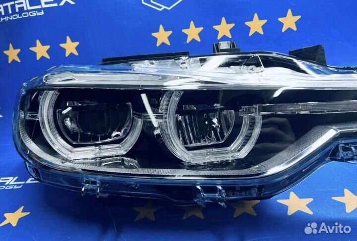 Передние фары BMW F30 на дорест в стиле рест