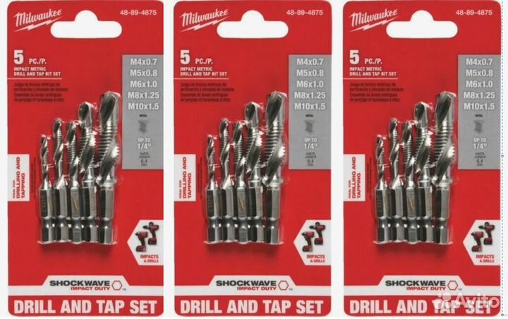 Набор сверло метчик milwaukee 48-89-4875