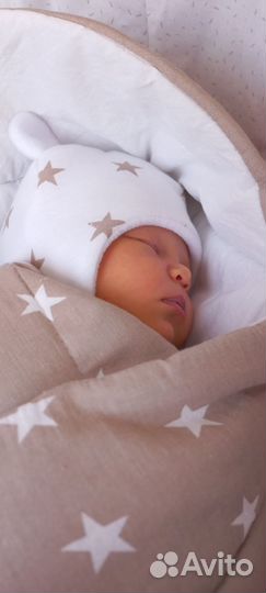 Конверт-одеяло(демисезон) +шапочка на выписку