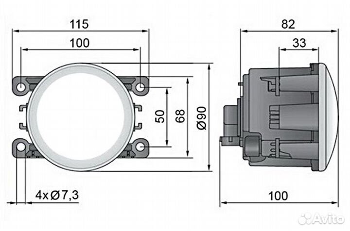 Светодиодная противотуманная фара Opel Corsa D