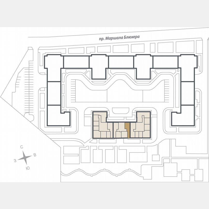 2-к. квартира, 63,8 м², 10/16 эт.