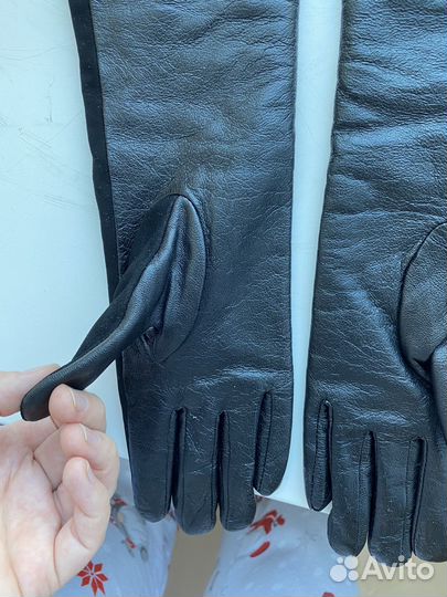 Длинные кожаные перчатки