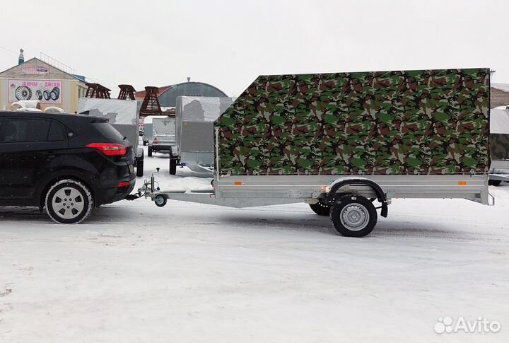 Прицеп оцинкованный 3.5х1.4х1.5 R13 с тентом Аэро