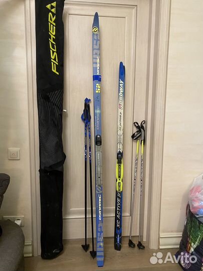 Лыжи и лыжный мешок