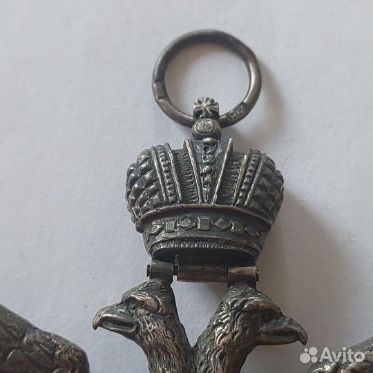 Знак,двуглавый орел С мечем,серебро,ихв.84 проба