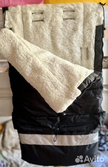 Зимний конверт в коляску на овчине