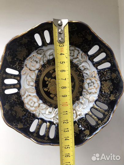 Вазочка Чехия Золотая роза