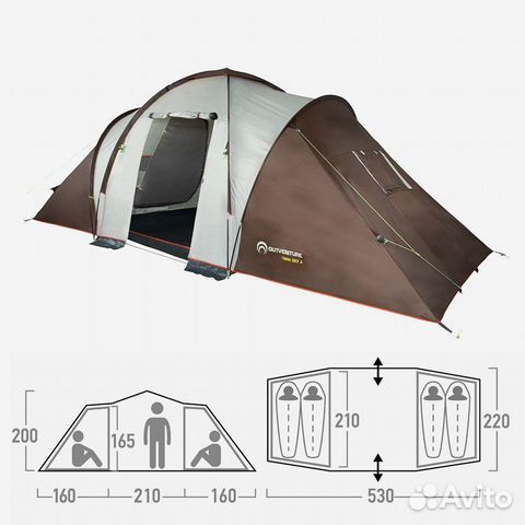 Палатка 4х местная Outventure Hudson 4, новая объявление продам