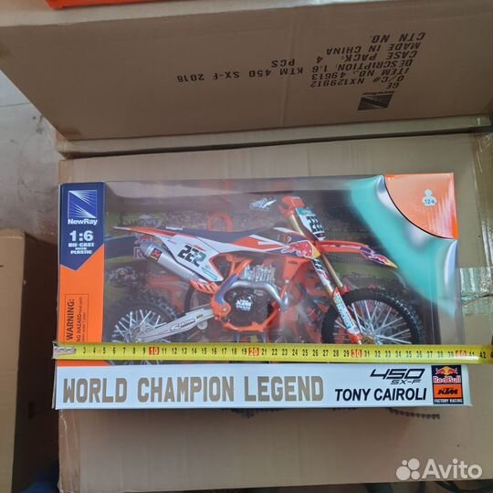 Модель мотоцикла ктм SX450F 1:6 cairoli #222