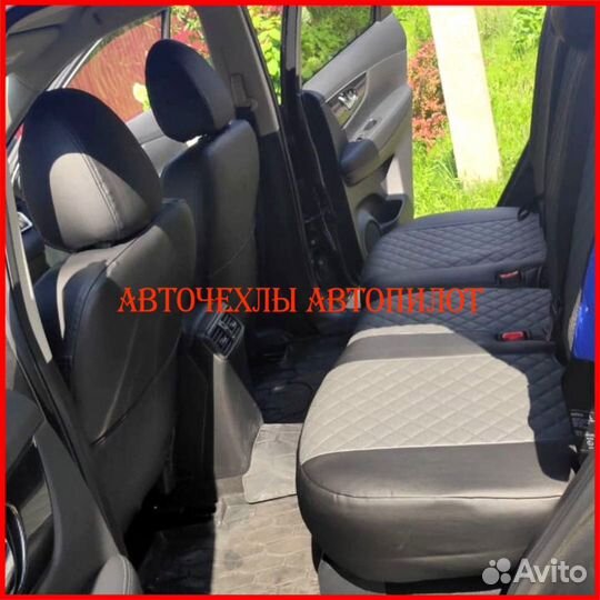 Чехлы Автопилот Nissan Sentra из экокожи чёрно-сер