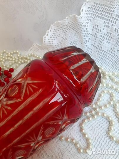 Ваза рубиновое стекло СССР