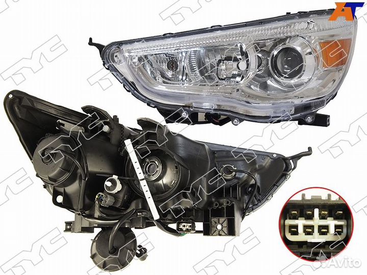 Фара mitsubishi ASX 10-20 LH галоген, с электрокор