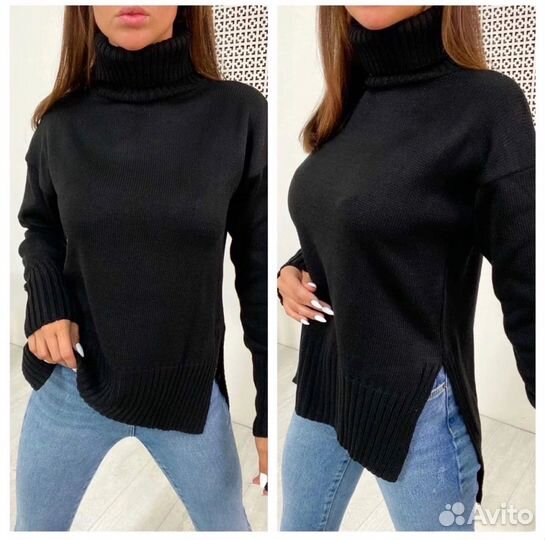 Новый удлиненный свитер женский оверсайз 40-50