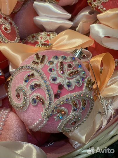 Новогодние бархатный шар