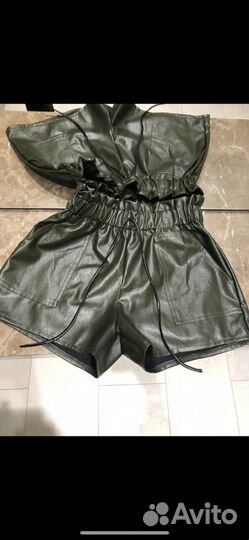 Шорты кож зам зелные