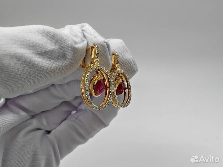 Золотые Серьги 585 пробы с бриллиантами. Рассрочка