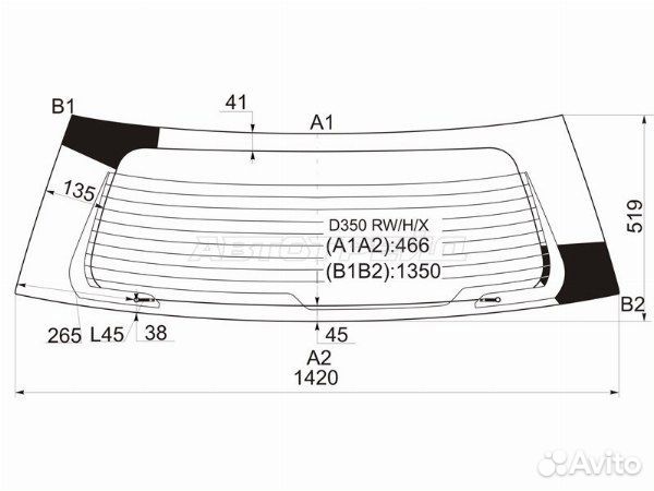 Стекло заднее