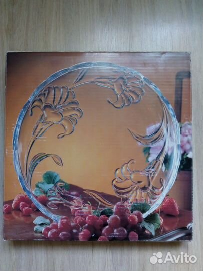 Блюдо большое красивое soga Япония lily стекло