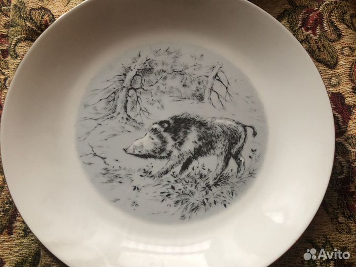 Гдр Kahla 12 Тарелок «Охота