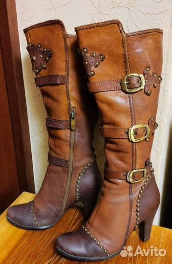 Сапоги осень весна женские 36 кожа