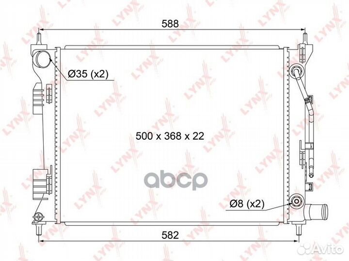 Радиатор охлаждения паяный AT RB1049 lynxauto