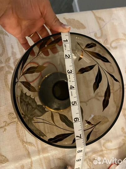 Ваза для фруктов Чехия богема