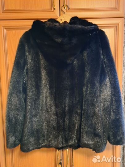 Шуба норковая с капюшоном 54 размер