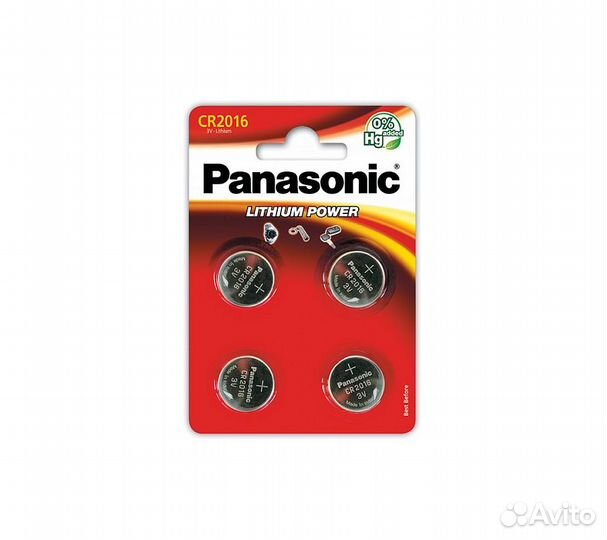 Батарейки Panasonic CR-2016EL/4B дисковые литиевые