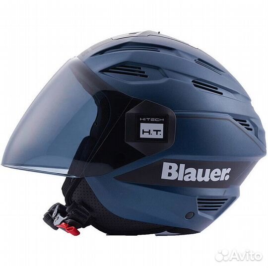 Motorcycle Мотошлем Jet Blauer HT Brat Blue Indigo Black