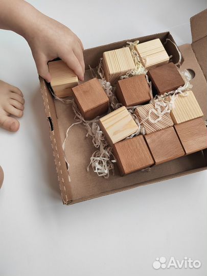 Кубики деревянные (сосна, бук)