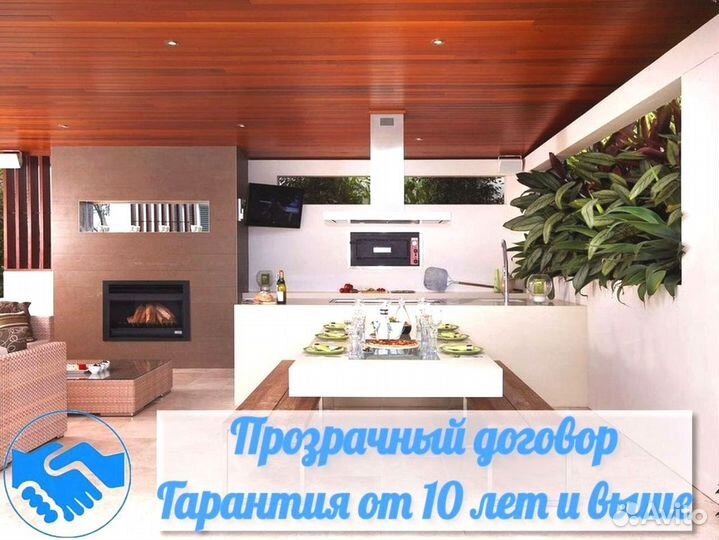 Мангальная зона под крышей, кладка печей