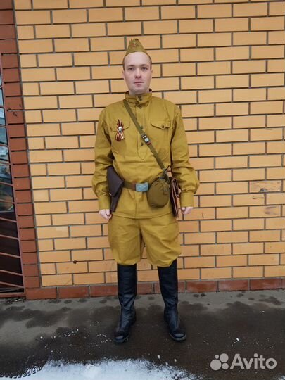 Костюм гимнастерка с галифе с ремнем и пилоткой