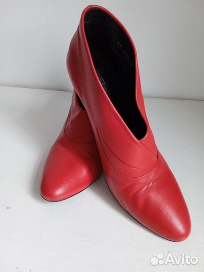 Ботильоны красные натуральная кожа 37 38