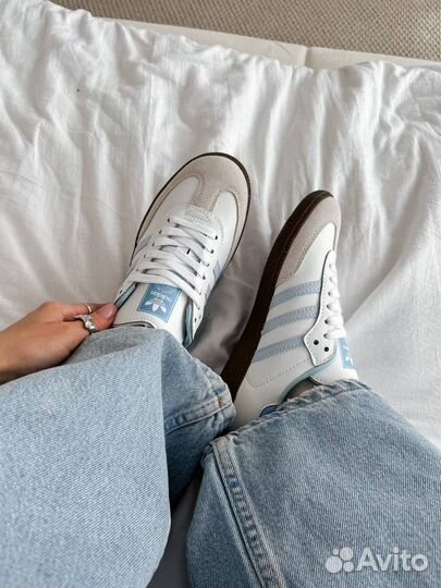 Adidas Samba White Halo Blue