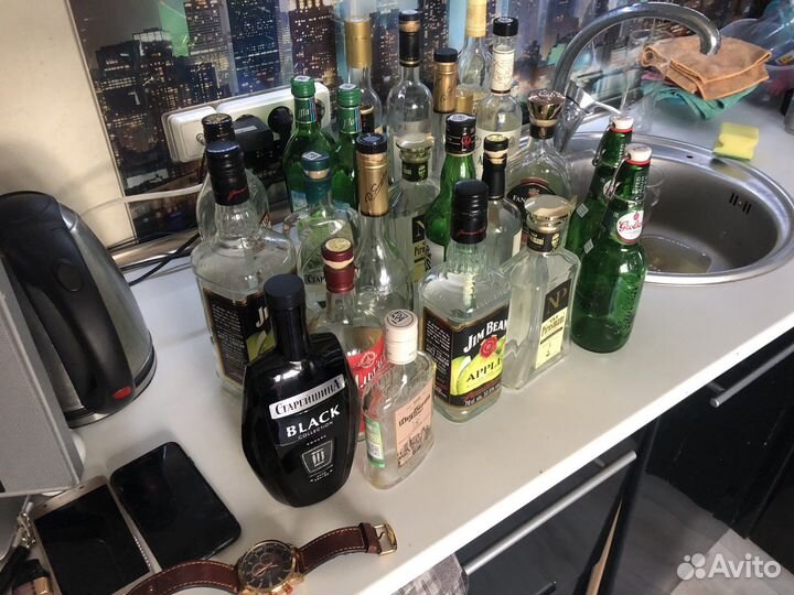 Бутылки стеклянные для самогона, вина, настойки