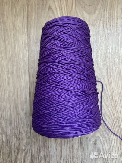 Пряжа сиреневая Италия состав хлопок шелк