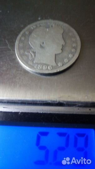 Монета старый США 1896 год(квартер).серебро