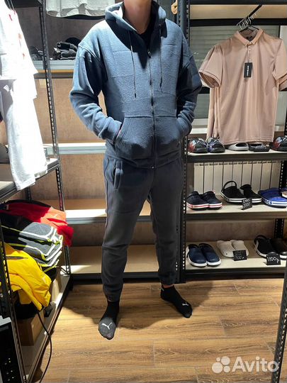 Флисовый костюм мужской темно-синий 48-52