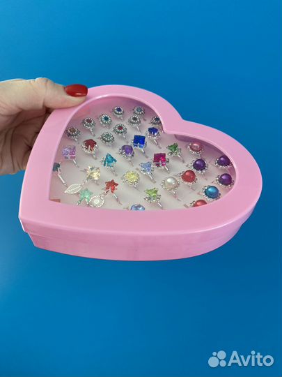 Колечки для девочки 36шт набор подарок на 8 марта