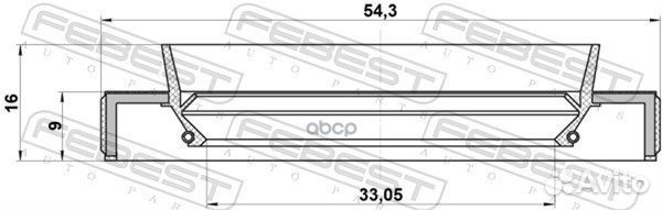 Сальник привода 33.05X54.3X9X16 toyota corolla
