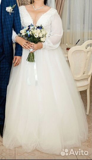 Свадебное платье бу 52 54