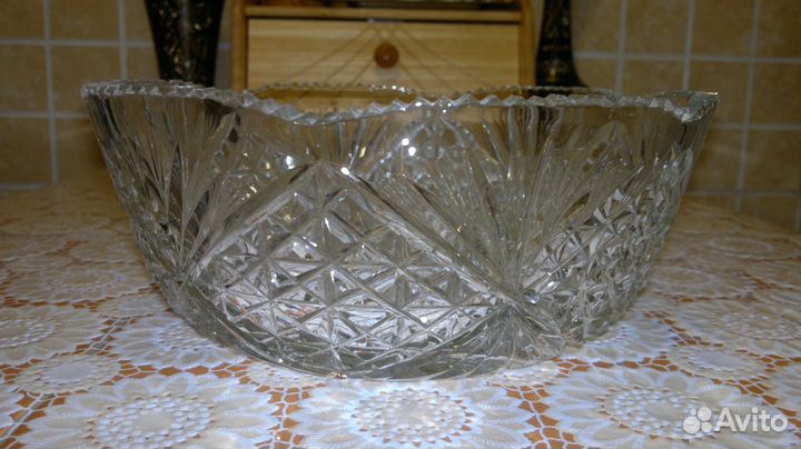 Хрустальный салатник-ваза