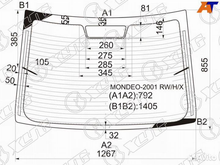 Стекло заднее Ford Mondeo 3