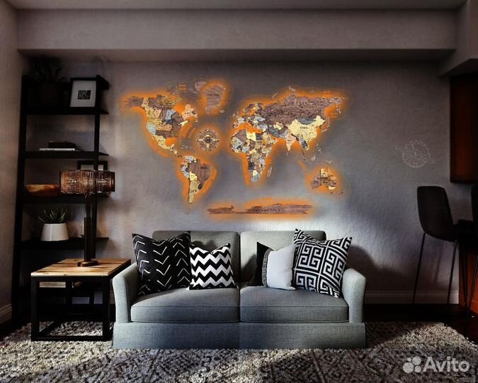 Карта мира на стену